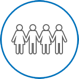 Icon showing a group of people holding hands